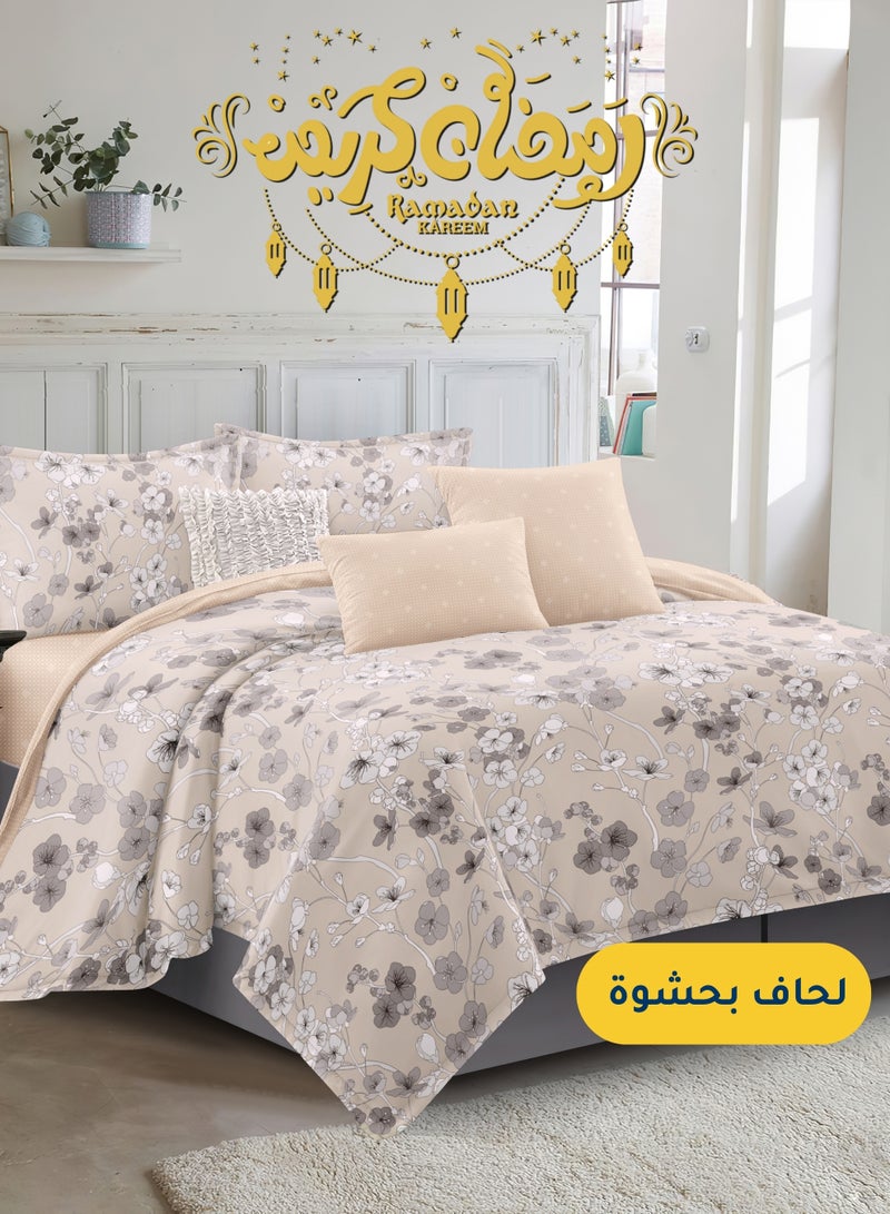 Master Home Textile Microfiber Printed Comforter Sets, Fits 120 x 200 cm Single Size Bed, 4 Pcs, With Soft Filling, Celine Series - Image 1
